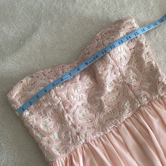 NWT Minuet Strapless babydoll Dress with embellished bust - Picture 6 of 11